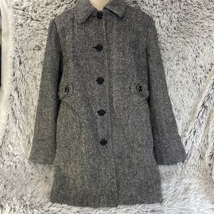 Maralyn & Me Classic Tweed Wool‎ Blend Statement Car Coat Parisian Chic Size XL
